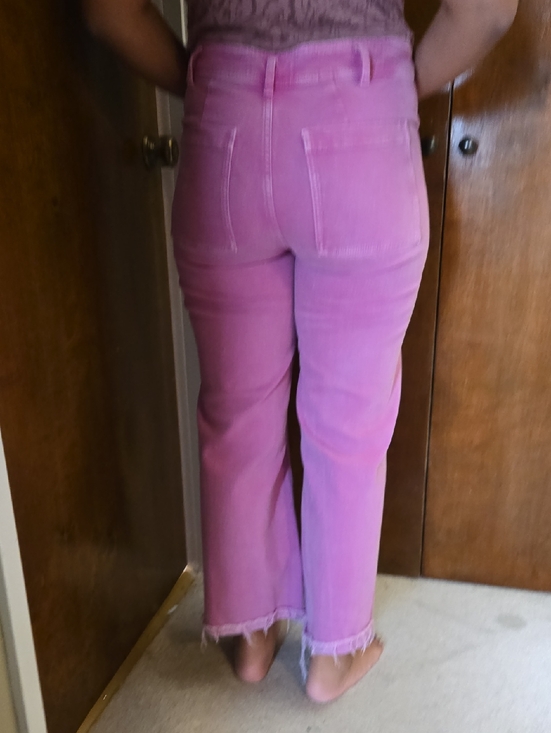 Zara Denim - Zara Pink Corduroy High-Rise Wide-Leg Jeans